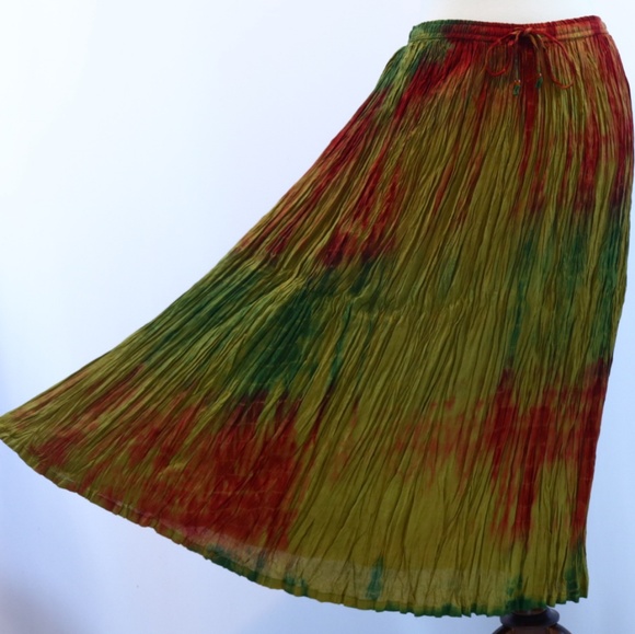 JFW Dresses & Skirts - JFW Tie Dye Style Crinkle Pleated Maxi Skirt